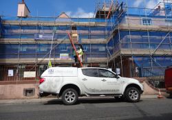 Scaffold to chimney height, as these were rendered