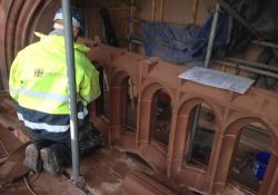 Fitting the new tracery stone