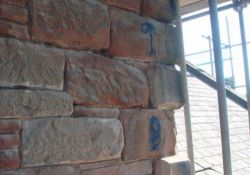 Stone replacements and lime repointing (DURING)