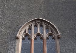 Tracery window completed, new stone and leaded glass