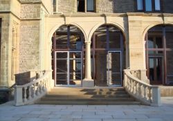 New ramp and twist staircase with columns, Armathwaite Hall